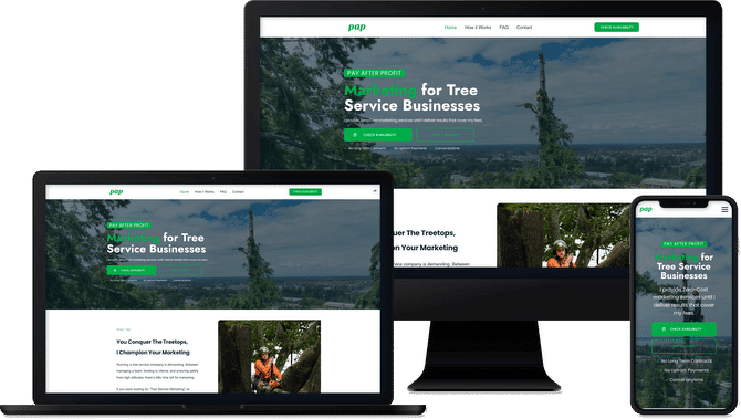 tree service marketing web design responsiveness